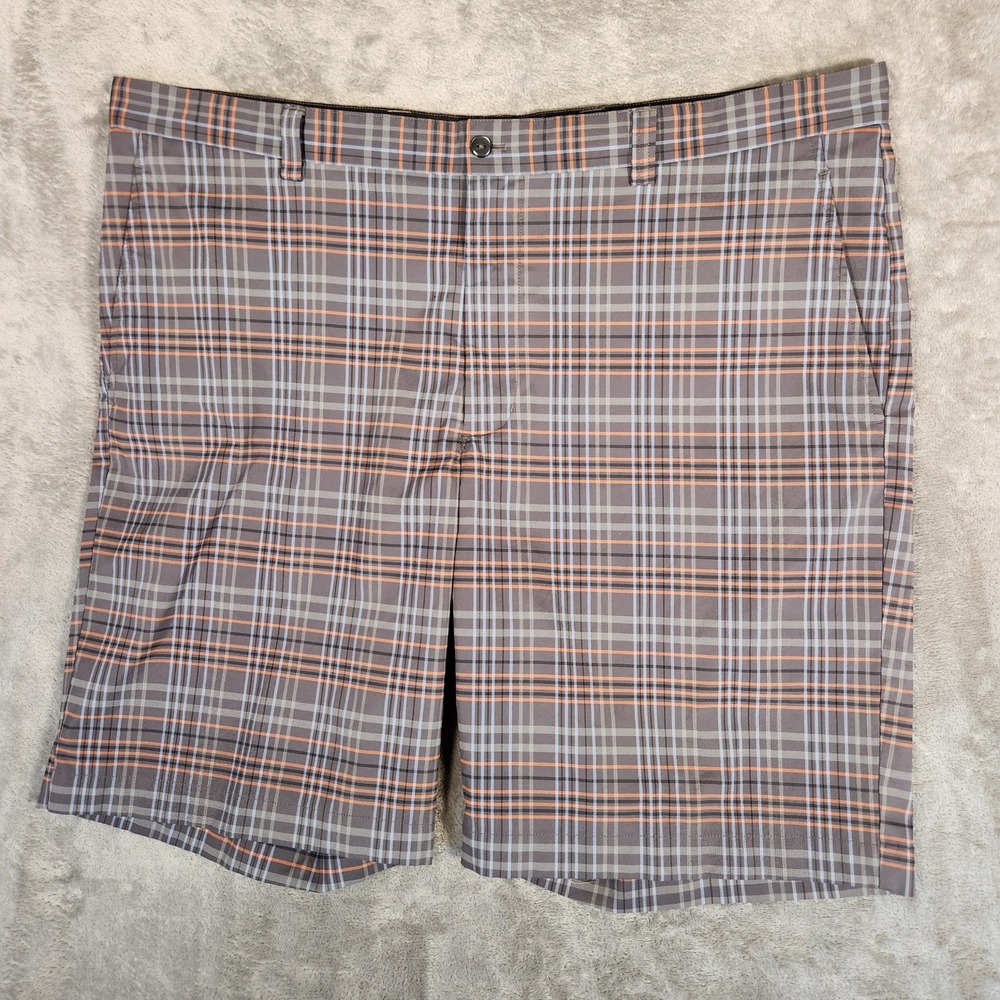 Cutter & Buck Golf Shorts Mens 42 Gray Plaid CB DryTec Stretch Performance